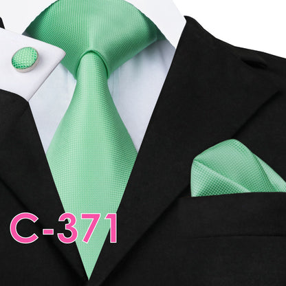 Men’s Solid Color Ribbed Collar Tie – Jacquard Woven Silk Floral Necktie with Wool Lining