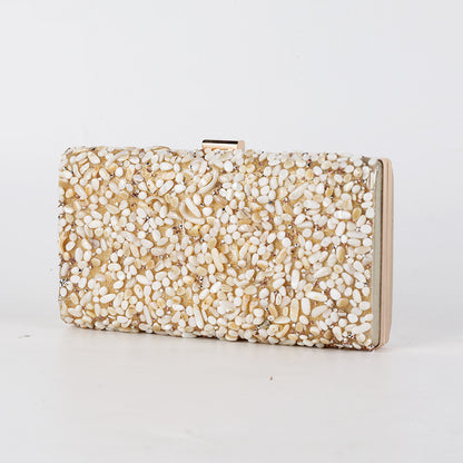 Women's Diamond Clutch Bag – Elegant Banquet Evening PU Leather Handbag