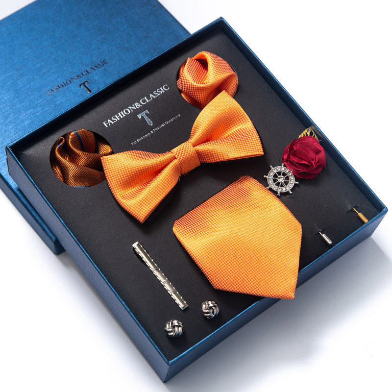 Men’s 8-Piece Bow Tie Set – Formal Jacquard Neckwear for Business, Party & Wedding