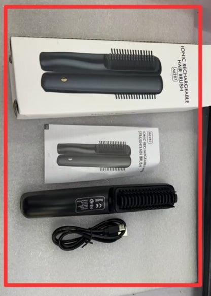 Wireless Charging Anion Straight Comb – USB Rechargeable Hair Straightener & Curler Brush