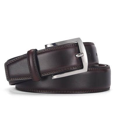 Men’s Genuine Leather Belt with Alloy Pin Buckle – Casual & Formal Wear