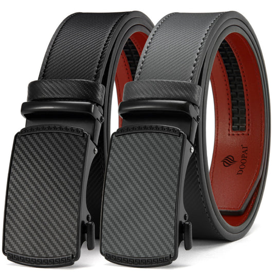 Men’s Genuine Leather Belt – Automatic Alloy Buckle Business & Casual