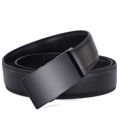 Men’s Genuine Cowhide Leather Belt – Automatic Alloy Buckle Business & Casual