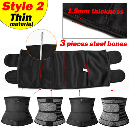 Tummy Sweat Shapewear Bodysuit for Women – Waist Trainer Slimming Corset with 2-3 Belts