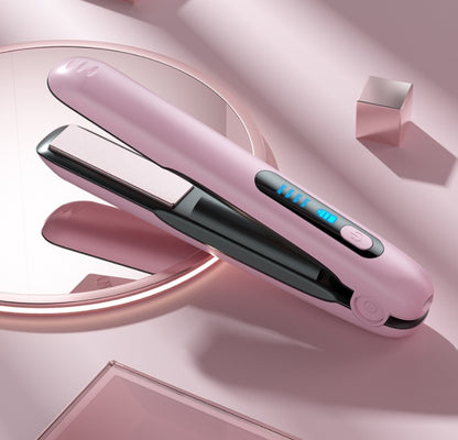 Wireless Hair Straightener Flat Iron – Mini 2-in-1 Cordless Curler with USB Rechargeable 5000mAh Battery