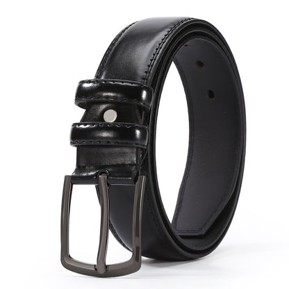 Men’s Business Belt with Alloy Pin Buckle – European & American Fashion Style