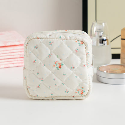 Cute Change Women’s Key Storage Bag – Small Floral Polyester Wallet for Keys & Coins