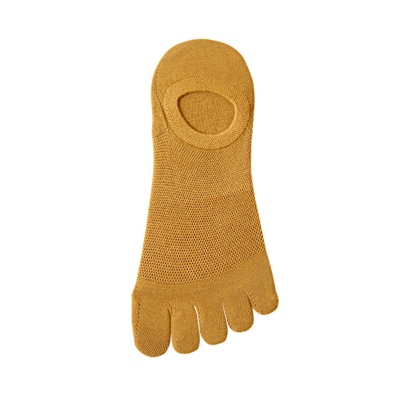 Men’s Thin Mesh Five Finger Invisible Socks – Breathable Cotton No-Show Socks