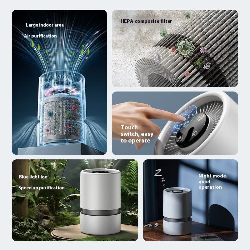 Desktop Air Purifier – Formaldehyde & Odor Removal, Smoke Eliminator Small Indoor Cleaner