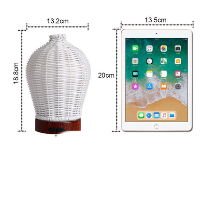 Creative Cane Weaving Humidifier – 150ml Ultrasonic Aromatherapy Diffuser for Home & Office
