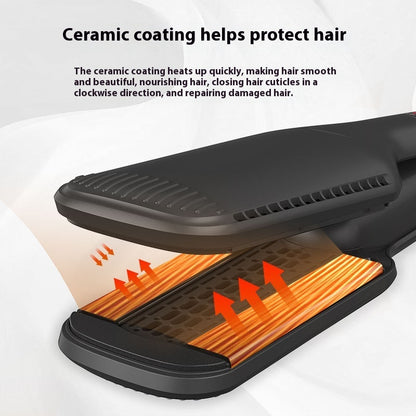 2-in-1 Hot Air Hair Straightener Wet & Dry Widened Panel with Negative Ion Care