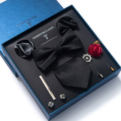 Men’s 8-Piece Bow Tie Set – Formal Jacquard Neckwear for Business, Party & Wedding