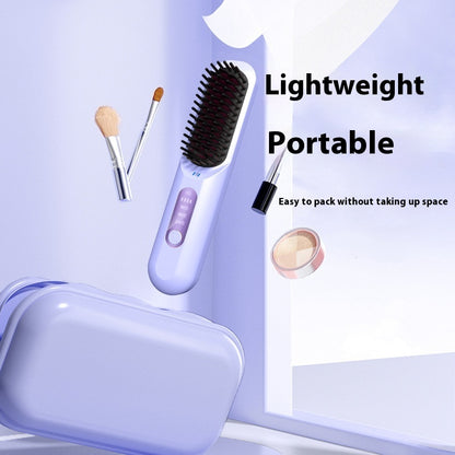 Wireless Hair Straightener Comb with Adjustable Anion Technology – Portable Rechargeable Styling Tool