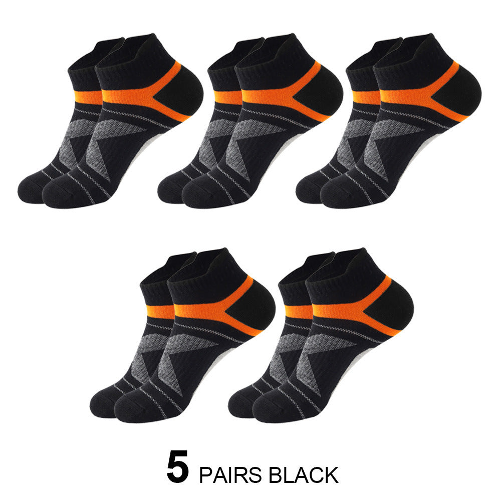 Men’s Summer Thin Cotton Socks – Color Matching Short Tube Non-Slip Sports Wear