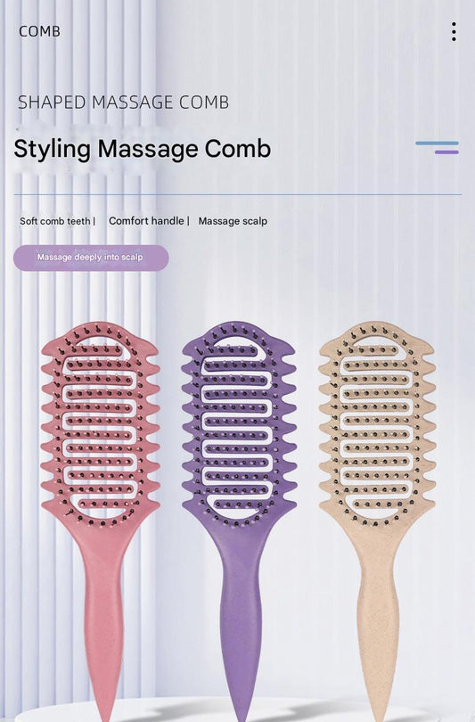 Bounce Curl Defining Styling Comb – Dry & Wet Use Hollow Massage Hair Comb