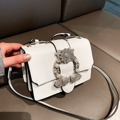 Fashion Designer Diamond Lock Handbag – Elegant Women’s PU Leather Shoulder & Crossbody Bag