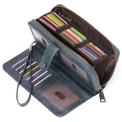 Expanding Card Holder Women’s Long Wallet – PU Leather Passport Bag with Anti-Theft RFID Protection
