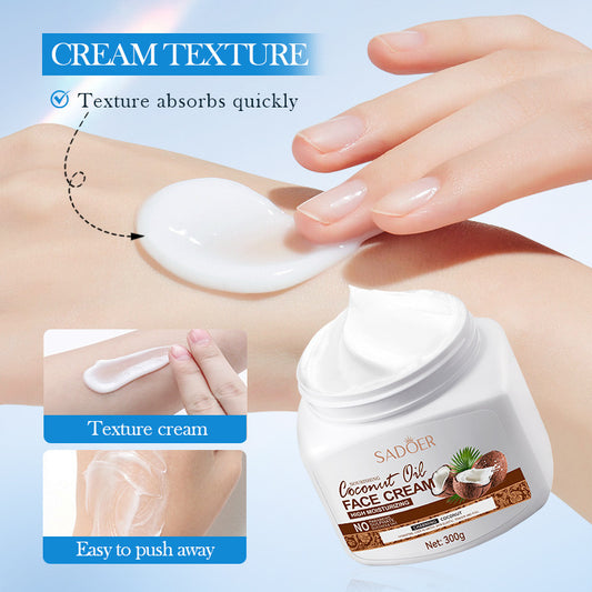 Coconut Oil Moisturizing Facial Cream – Deep Nourishment for All Skin Types | 300g