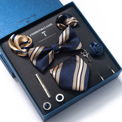 Men’s 8-Piece Bow Tie Set – Formal Jacquard Neckwear for Business, Party & Wedding