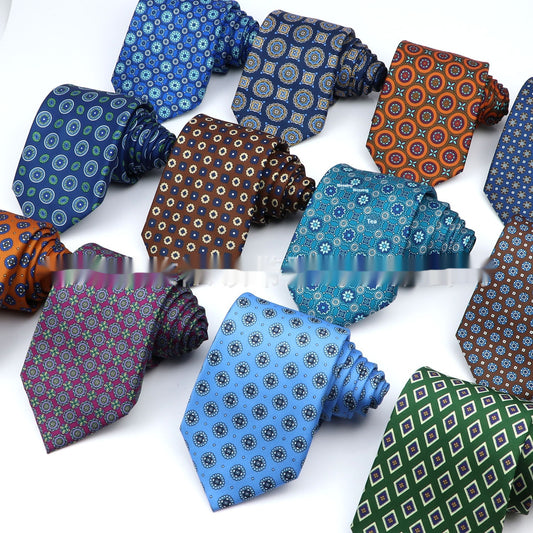 Business Polyester Men’s Printed Tie – Formal Workplace Necktie for Office & Events