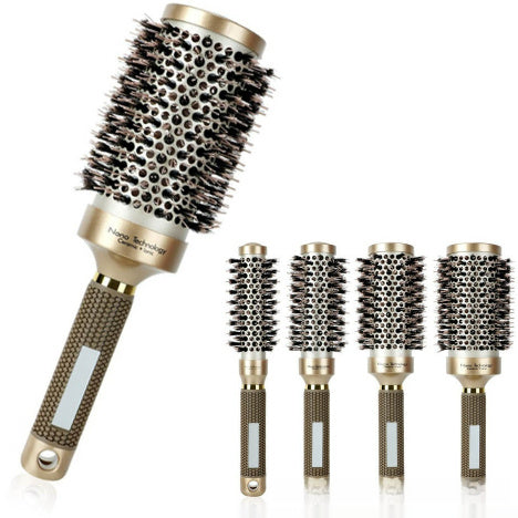 Ceramic Aluminum Tube Hair Comb – Temperature-Resistant Big Wave Styling Brush for Women