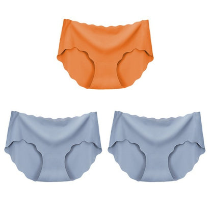 3Pcs Women’s High-Waist Seamless Silk Panties – Soft Breathable Lingerie Set