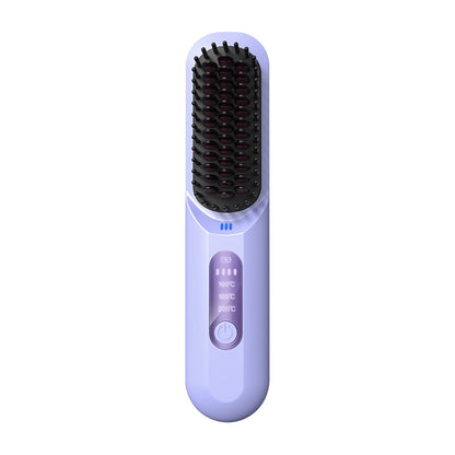 Wireless Hair Straightener Comb with Adjustable Anion Technology – Portable Rechargeable Styling Tool