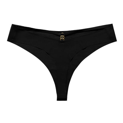 6PCS Women’s Seamless Ice Silk G-String Thong Set – Sexy Low-Waist Hollow Out T-Back Underwear