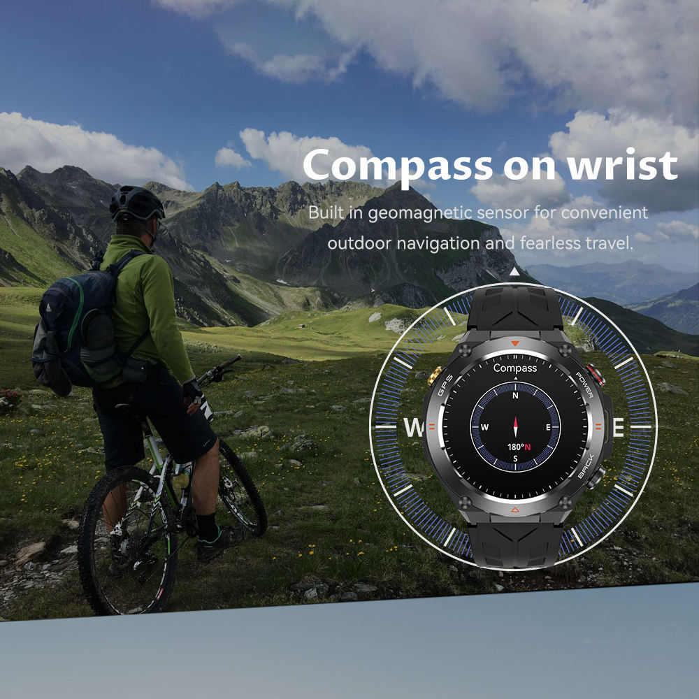 SENBONO GPS Smart Watch for Men – 1.45" HD Screen, Altimeter, Barometer, Compass, AI Voice, Android & iPhone Compatible
