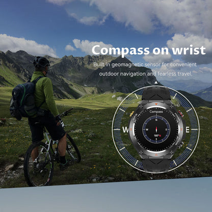 SENBONO GPS Smart Watch for Men – 1.45" HD Screen, Altimeter, Barometer, Compass, AI Voice, Android & iPhone Compatible
