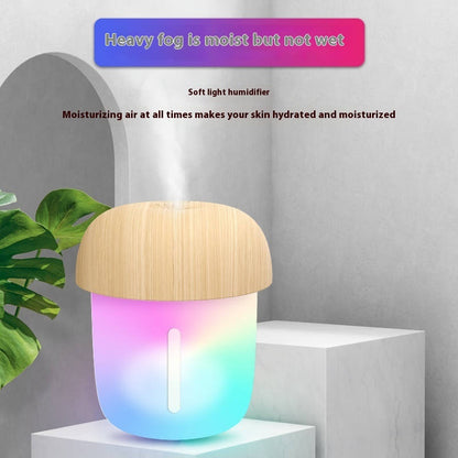 Mushroom Mini USB Humidifier – Portable Desktop & Car Air Diffuser with Ambient Light