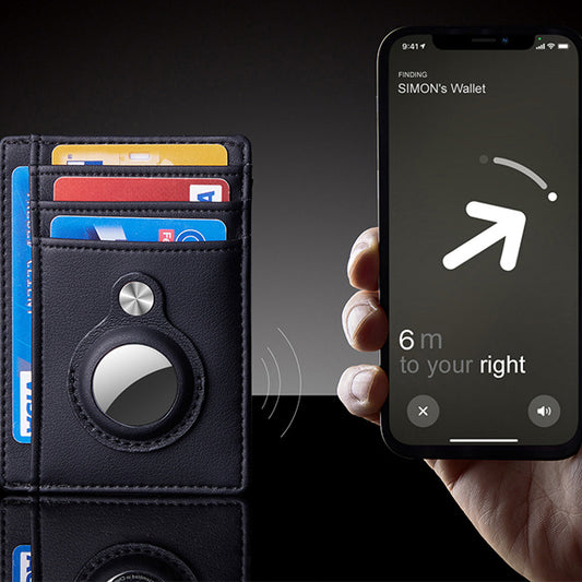 AirTag Wallet for Men – Anti-Theft RFID Slim Leather Card Holder with Money Clip & Apple AirTag Pocket