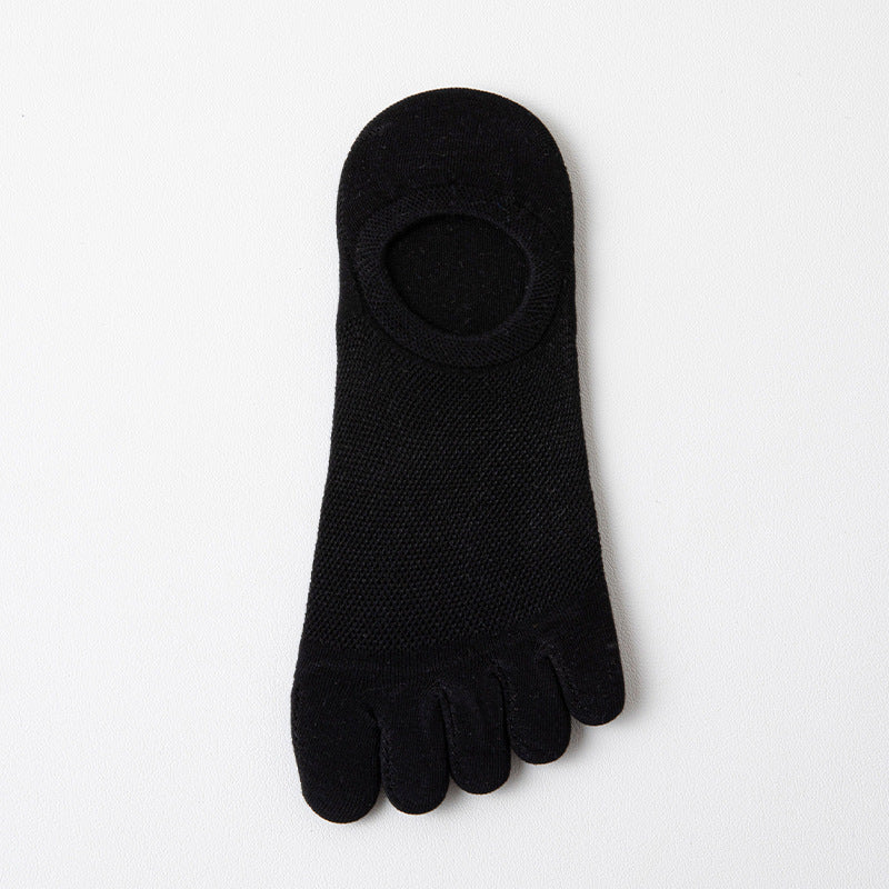 Men’s Thin Mesh Five Finger Invisible Socks – Breathable Cotton No-Show Socks