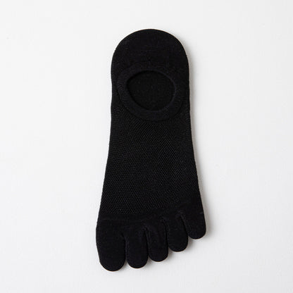 Men’s Thin Mesh Five Finger Invisible Socks – Breathable Cotton No-Show Socks