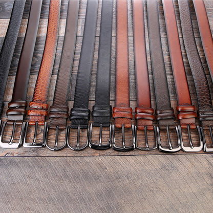 Men’s Business Belt with Alloy Pin Buckle – European & American Fashion Style