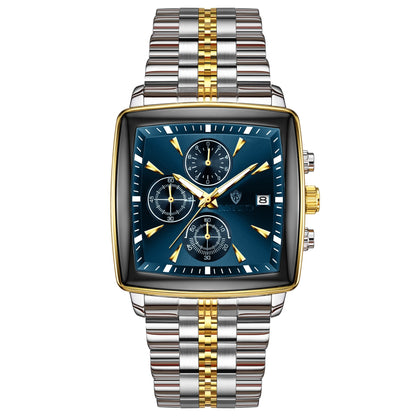 Men’s Multi-functional Quartz Watch – Luminous, Waterproof, Stainless Steel Business Wristwatch