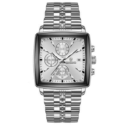 Men’s Multi-functional Quartz Watch – Luminous, Waterproof, Stainless Steel Business Wristwatch