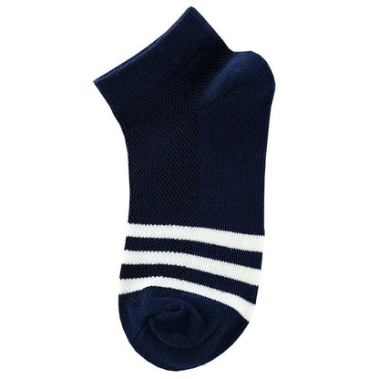 Children's Solid Color Short Socks – Cotton Thin Ankle Socks 5 Pairs for Boys & Girls