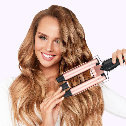 All-in-One Three-Tube Water Wave Hair Curler – Multi-Functional Curling & Straightening Iron Set