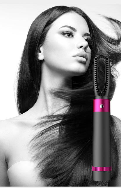 5-in-1 Hot Air Comb Curler & Hair Dryer – Negative Ion Styling Brush with 3 Speed Adjustment (US Standard)