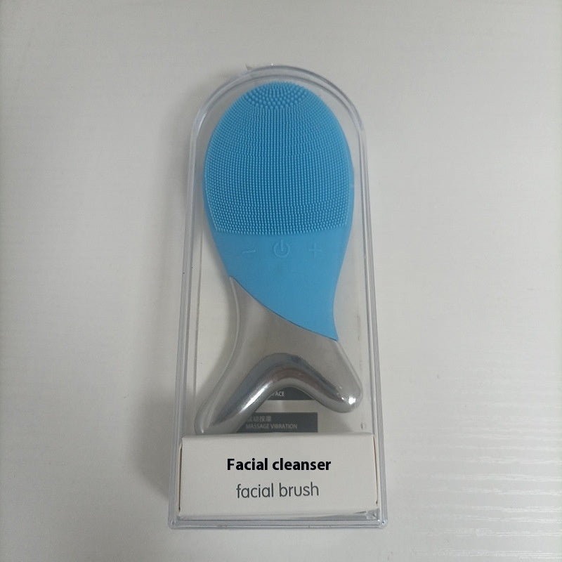 Silicone Ultrasonic Facial Cleansing Brush – Electric Vibration Pore Cleaner & Skin Massager