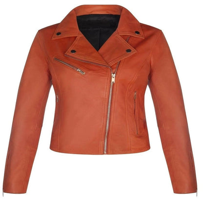Women’s Classic Brando Biker Jacket Loughton | Genuine Nappa Leather Coat