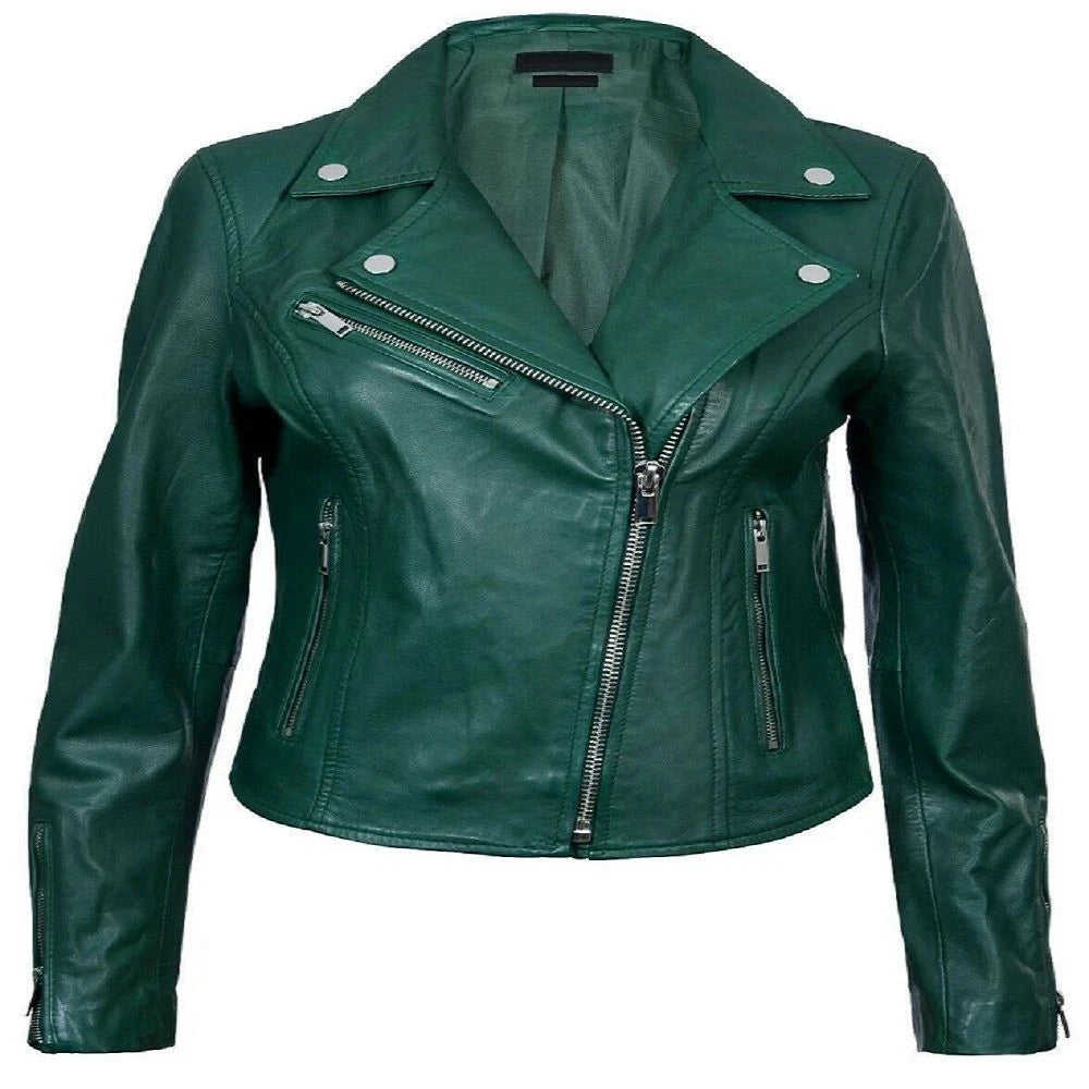Women’s Classic Brando Biker Jacket Loughton | Genuine Nappa Leather Coat