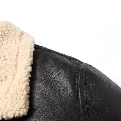Men's RAF B3 Bomber Aviator Jacket – Black Shearling Fur Lined Real Leather
