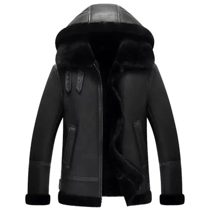 Men's B3 RAF Flight Bomber Jacket – Real Sheepskin Leather Shearling Black
